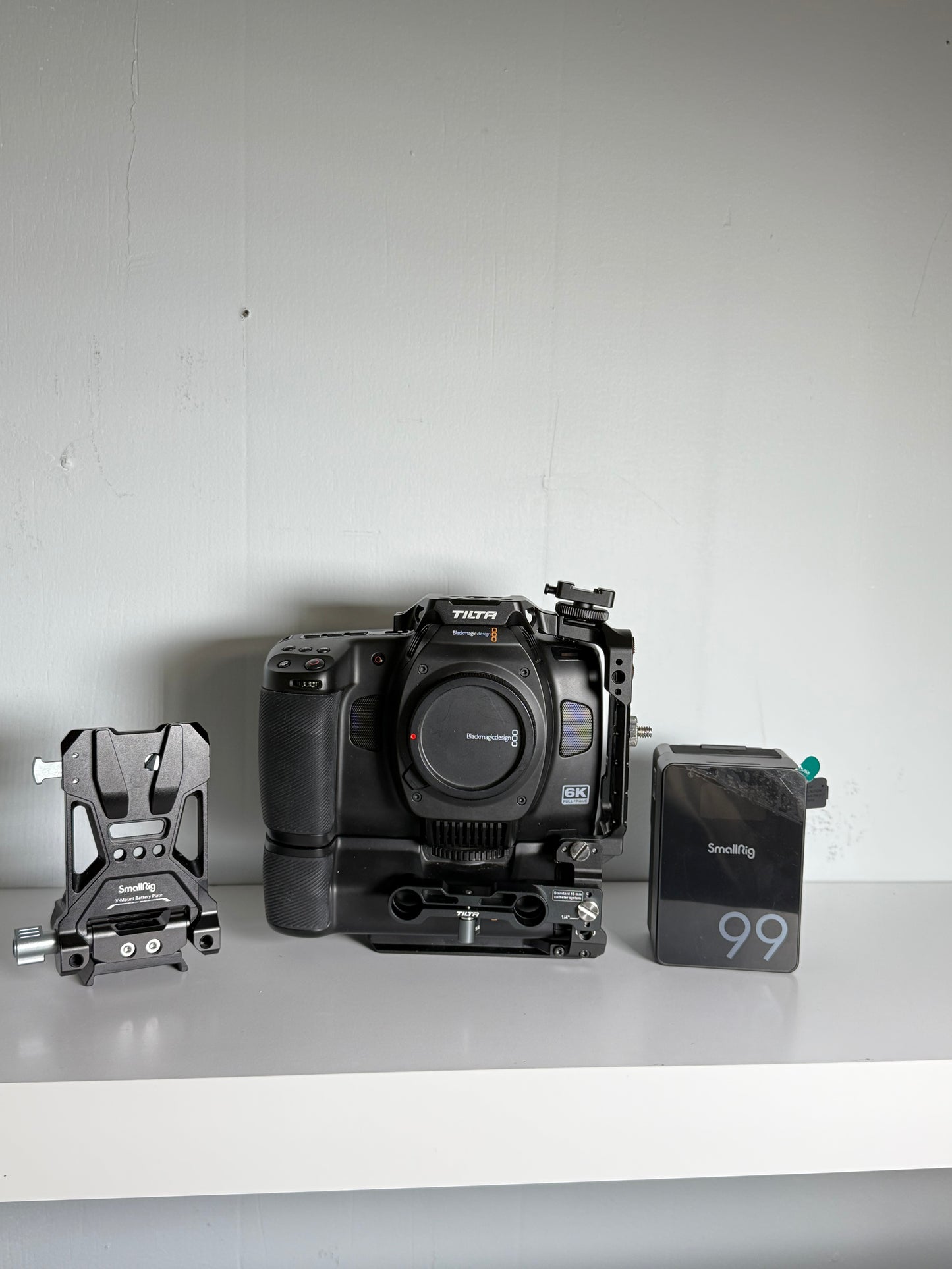 Blackmagic Cinema Camera 6k Full Frame L-Mount With Battery & V-mount Tilta Cage