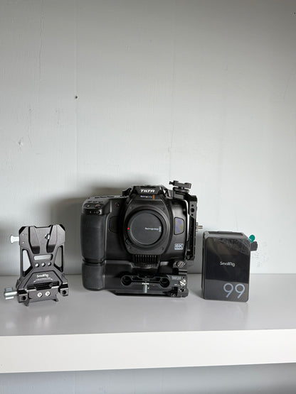 Blackmagic Cinema Camera 6k Full Frame L-Mount With Battery & V-mount Tilta Cage
