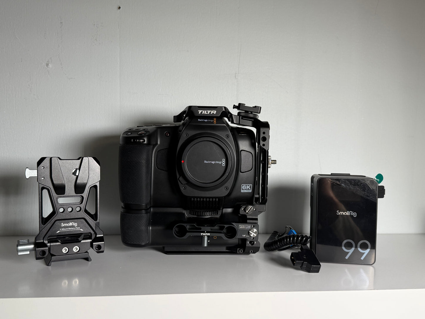 Blackmagic Cinema Camera 6k Full Frame L-Mount With Battery & V-mount Tilta Cage