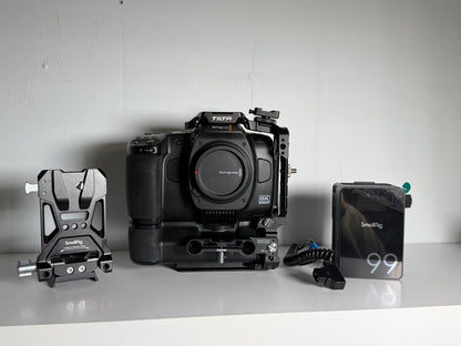 Blackmagic Cinema Camera 6k Full Frame L-Mount With Battery & V-mount Tilta Cage
